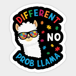 Different No Prob Llama Autism Awareness Sticker